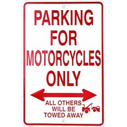 Знак декоративный металлический "Парковка только для мотоциклов" 33 х 22 см
