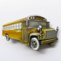Пряжка на ремень "Школьный автобус", желтая
