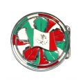 Пряжка на ремень с вращающимся  внутренним диском "Флаг Мексики"