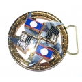 Пряжка на ремень с вращающимся диском "Флаг Белиза"