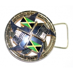 Пряжка на ремень с вращающимся диском "Флаг Ямайка"