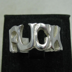 Серебряный перстень 925 пробы "FUCK"