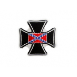 Нашивка "Крест и флаг Конфедерации" 7 х 7 см.