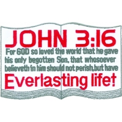 Нашивка "Иоанн 3:16" 12,5 х 8 см.