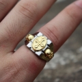Мексиканский перстень с крестом и черепами