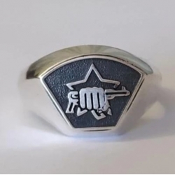 Перстень "Боевая единица" из серебра 925 пробы