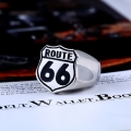 Массивный стальной перстень "Route 66"