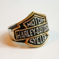 Массивный стальной перстень "Harley Davidson"