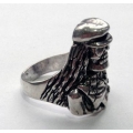 Массивный серебряный байкерский перстень