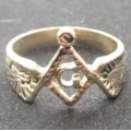 Позолоченный масонский перстень