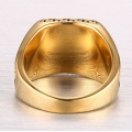 Позолоченный масонский перстень с камнем