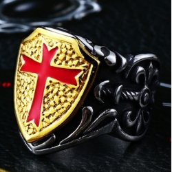 Массивный перстень "Крест на щите"