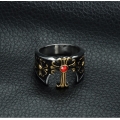 Перстень с позолоченным крестом