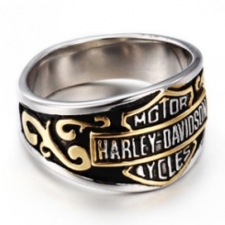 Позолоченный перстень "Harley Davidson"