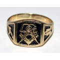 Позолоченный масонский перстень 