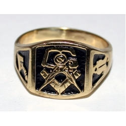 Позолоченный масонский перстень 