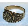 Перстень "Крест Сварога", бронза
