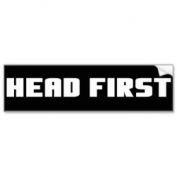 Виниловый стикер на шлем/мотоцикл "Head first" (сначала в голову)