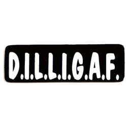 Виниловый стикер на шлем/мотоцикл "D.I.L.L.I.G.A.F."