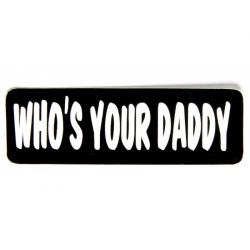Виниловый стикер на шлем/мотоцикл "Кто твой папочка?"