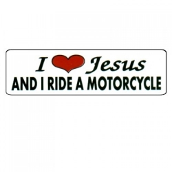 Виниловый стикер на шлем/мотоцикл "Я люблю Иисуса и я катаюсь на мотоцикле"