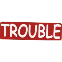 Виниловый стикер на шлем/мотоцикл "Trouble" (проблема)