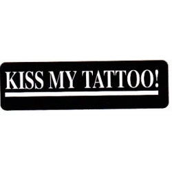 Виниловый стикер на шлем/мотоцикл "Kiss my tattoo" (поцелуй мои татуировки)