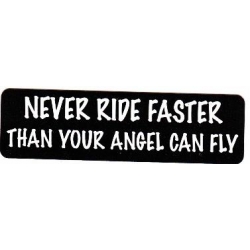 Виниловый стикер на шлем/мотоцикл "Никогда не езди быстрее..."