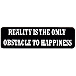 Виниловый стикер на шлем/мотоцикл "Реальность - единственное препятствие для счастья"