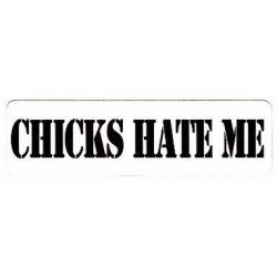 Виниловый стикер на шлем/мотоцикл "Девчонки ненавидят меня"
