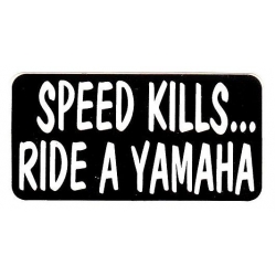 Виниловый стикер на шлем/мотоцикл "Скорость убивает, катайся на ямахе"