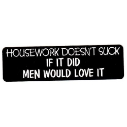 Виниловый стикер на шлем/мотоцикл "Работа по дому не отстой, если мужику это нравится"