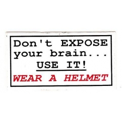 Виниловый стикер на шлем/мотоцикл "Берегите свой мозг - одевайте шлем"