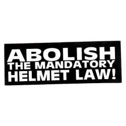 Виниловый стикер на шлем/мотоцикл "Отмените обязательное ношение шлема при езде на мотоцикле"